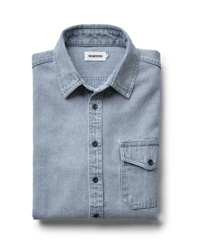 The Cadet Shirt in Washed Indigo Oxford made by Taylor Stitch