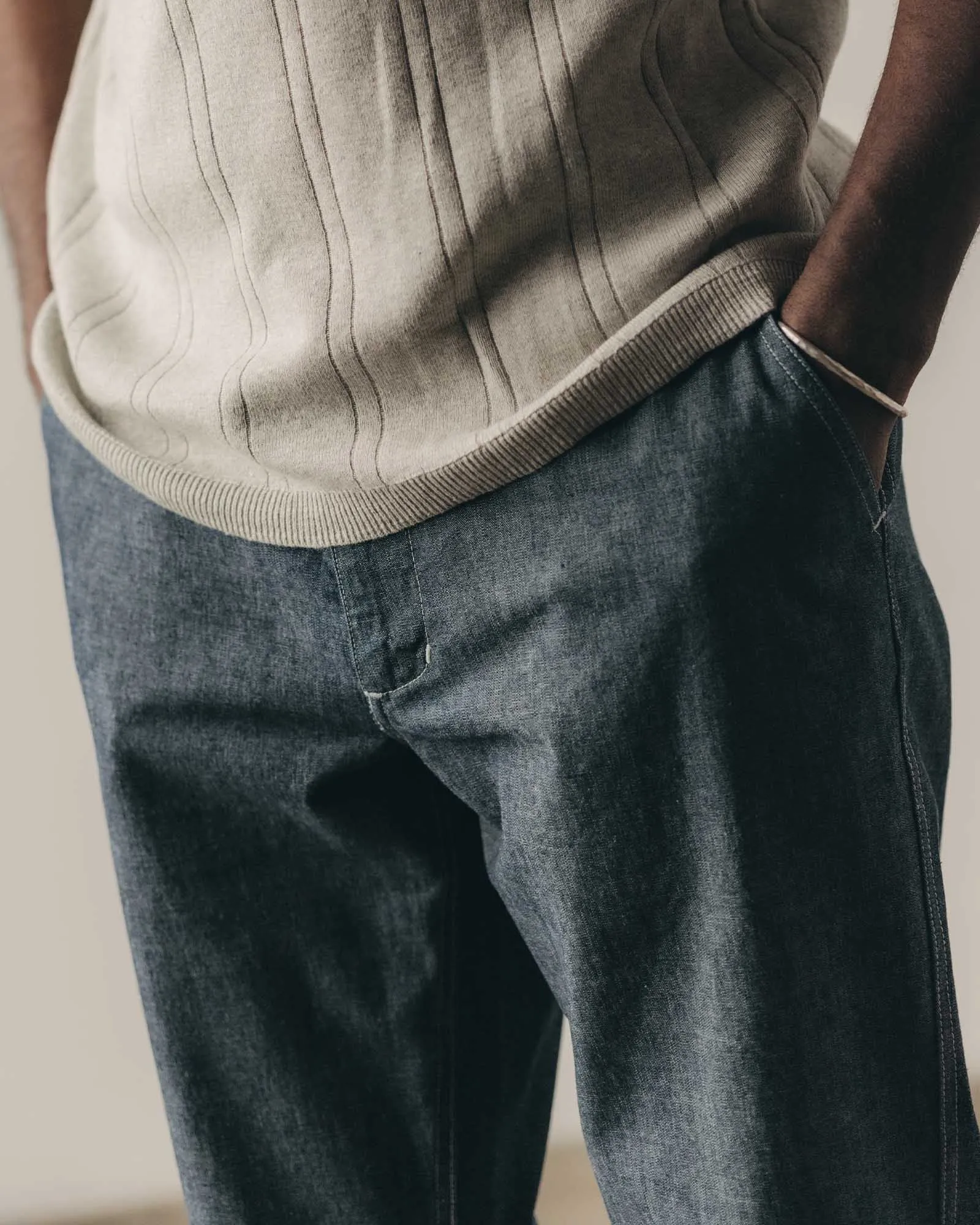 The Easy Pant in Washed Indigo Chambray sold by Taylor Stitch product image thumbnail 3