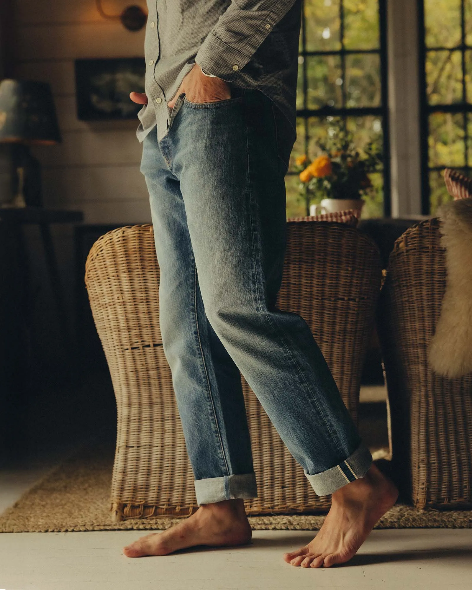 The Democratic Jean in Light Wash Organic Selvedge sold by Taylor Stitch product image thumbnail 2