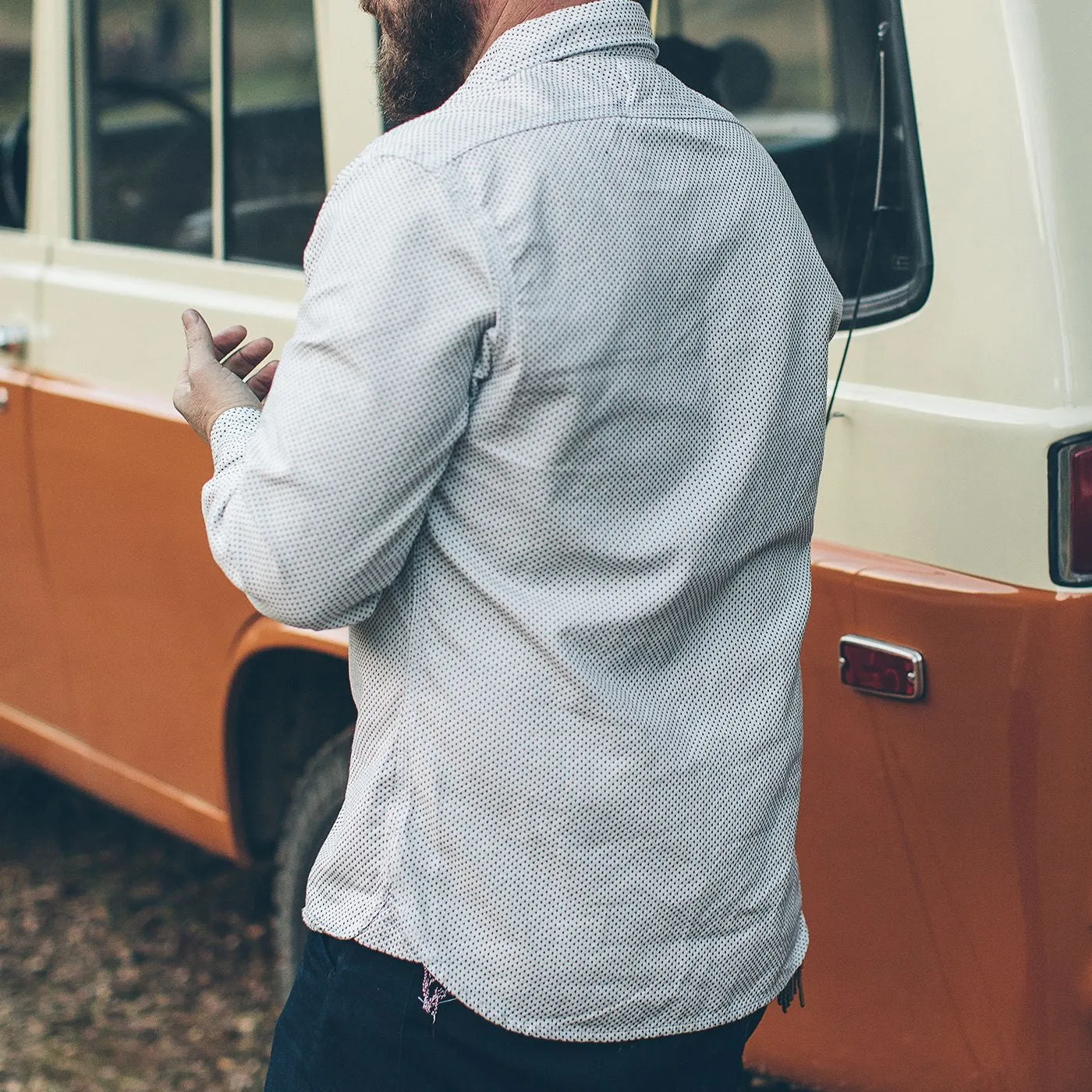 The Utility Shirt in Natural Cross Jacquard sold by Taylor Stitch product image thumbnail 4