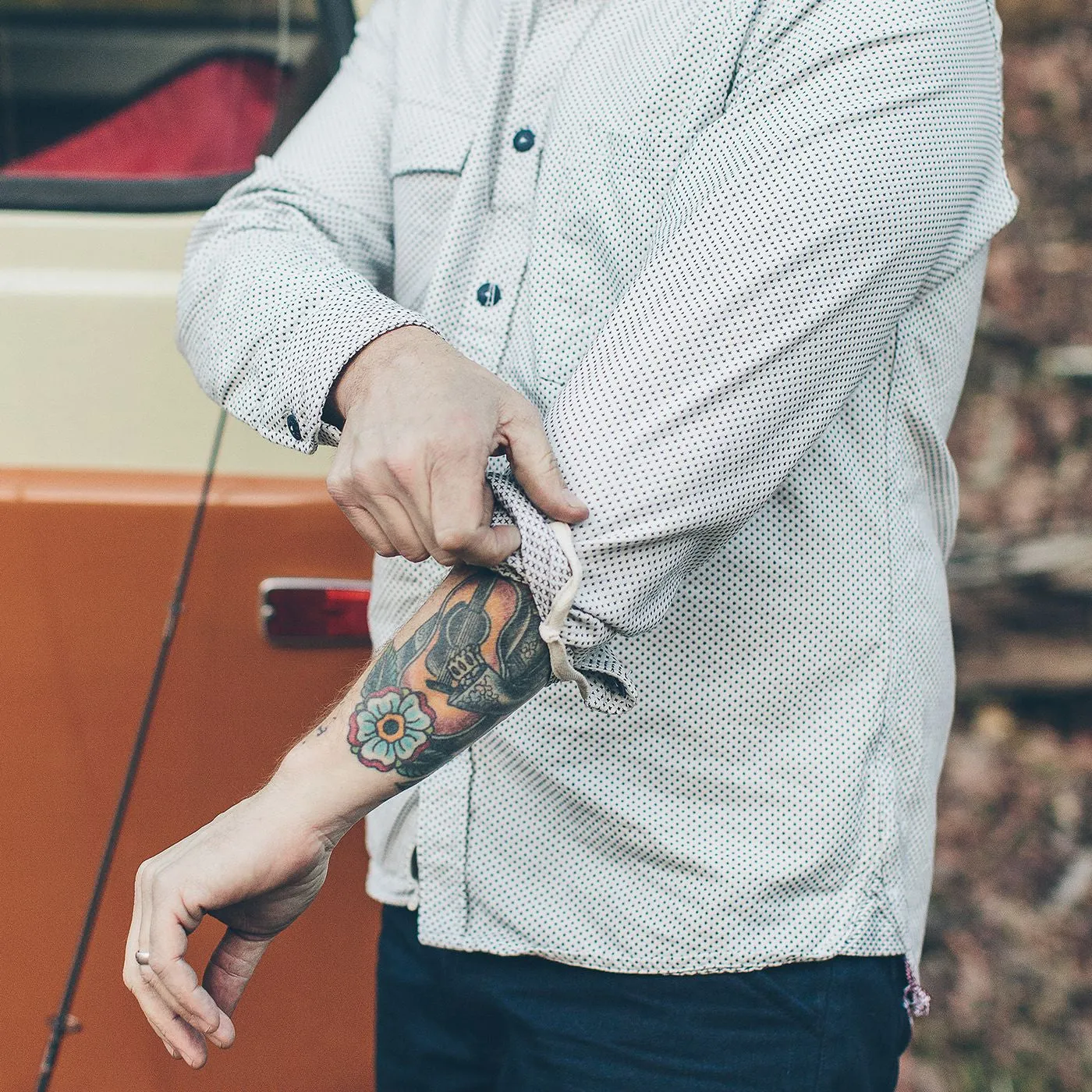 The Utility Shirt in Natural Cross Jacquard sold by Taylor Stitch product image thumbnail 5