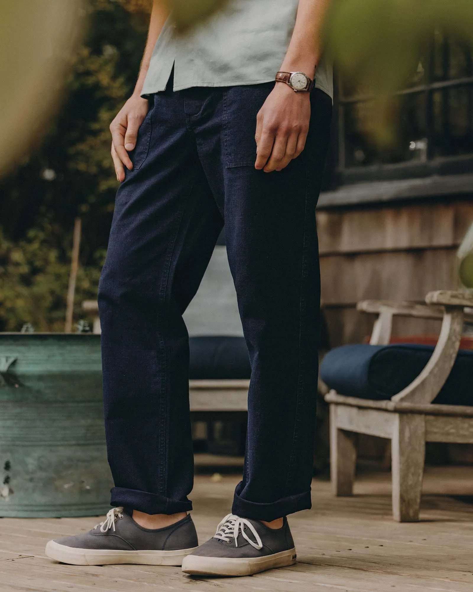 The Breakwater Pant in Rinsed Indigo Ripstop sold by Taylor Stitch product image thumbnail 2