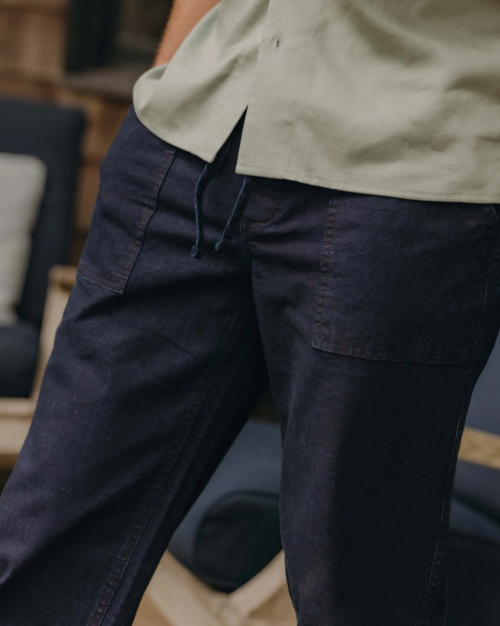 The Breakwater Pant in Rinsed Indigo Ripstop sold by Taylor Stitch product image thumbnail 3