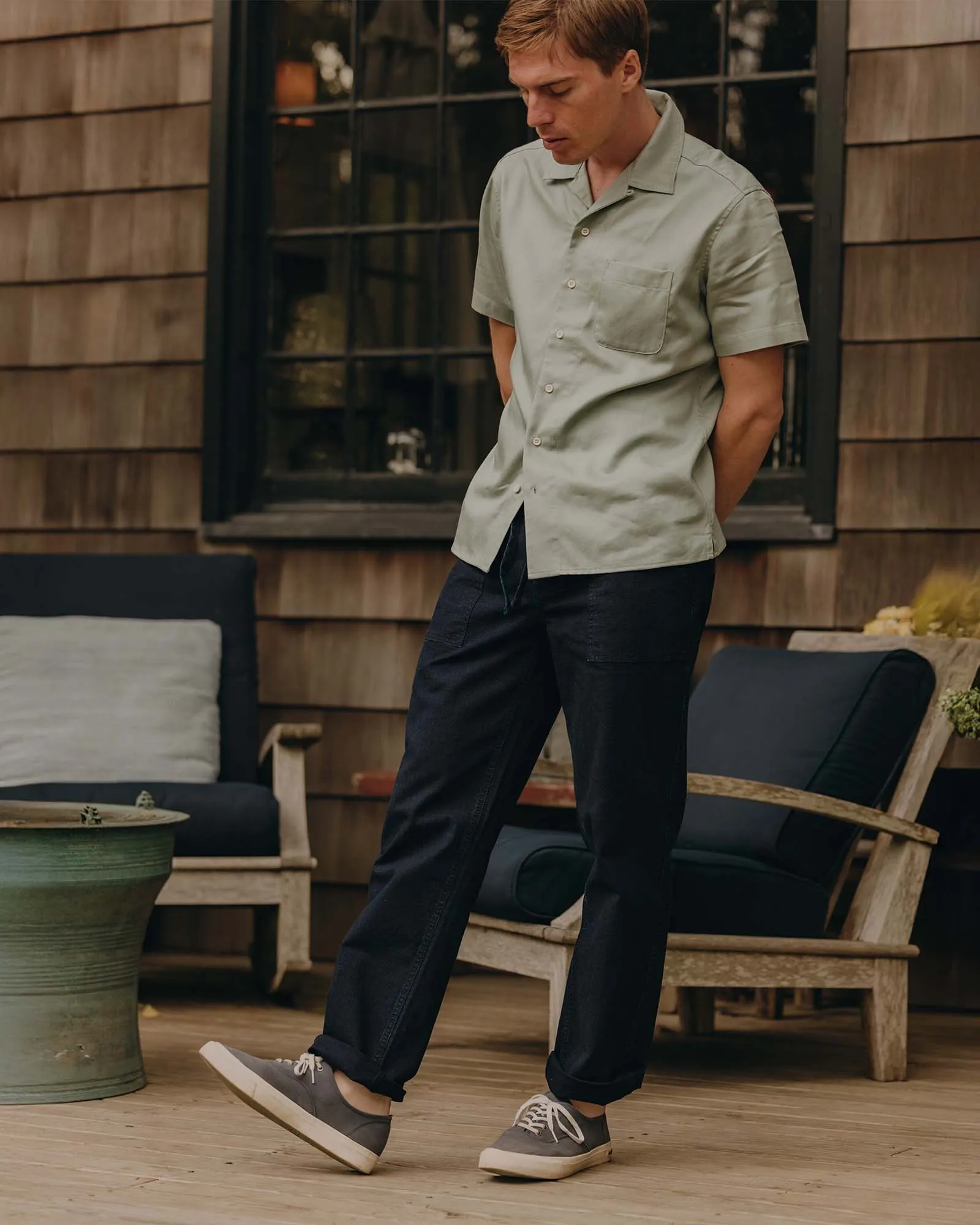 The Breakwater Pant in Rinsed Indigo Ripstop sold by Taylor Stitch product image thumbnail 4