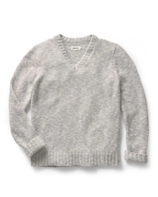 The Match V-Neck Sweater in Sable Merino Slub sold by Taylor Stitch