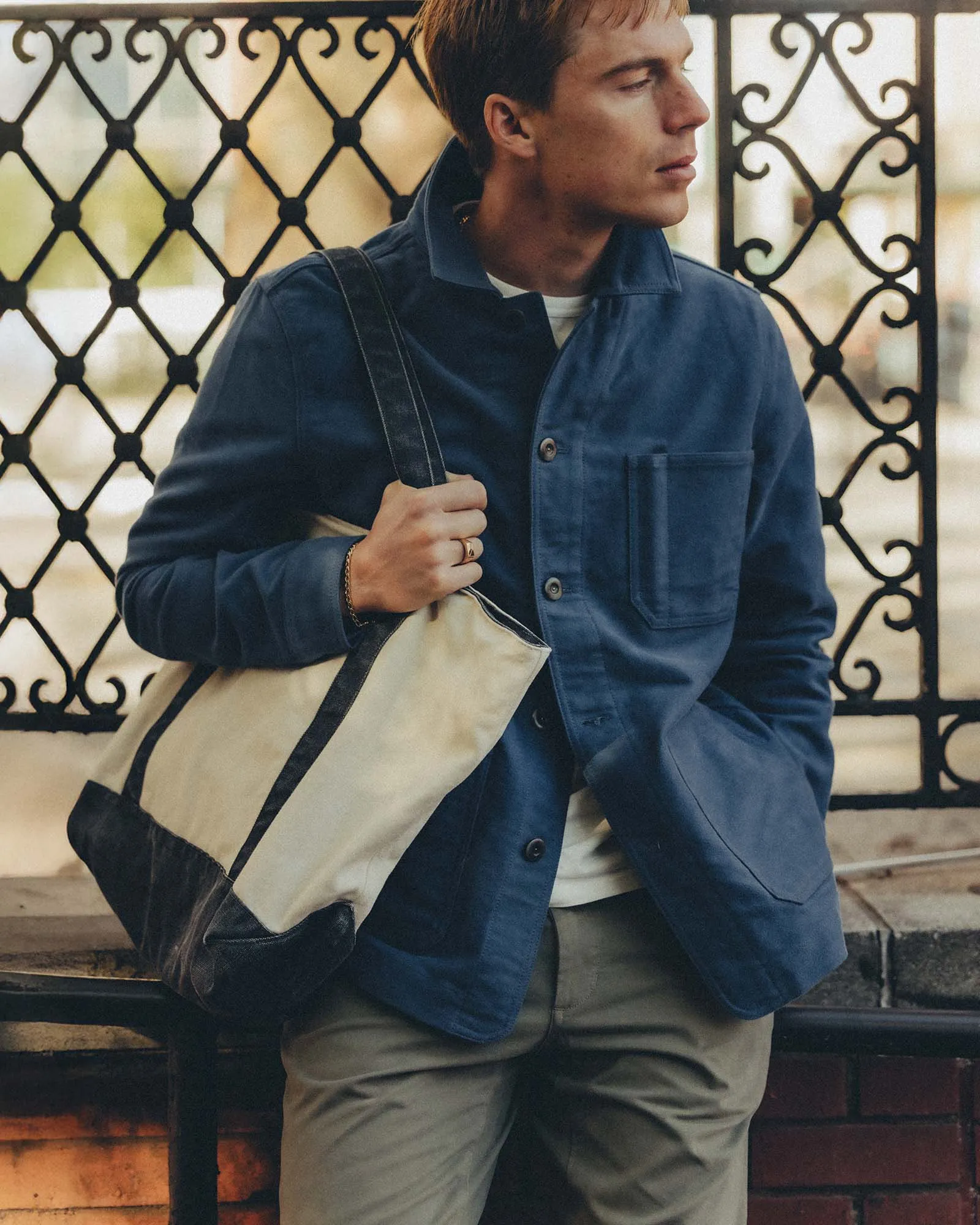 The Schooner Tote in Seeded Natural Chipped Canvas sold by Taylor Stitch product image thumbnail 3