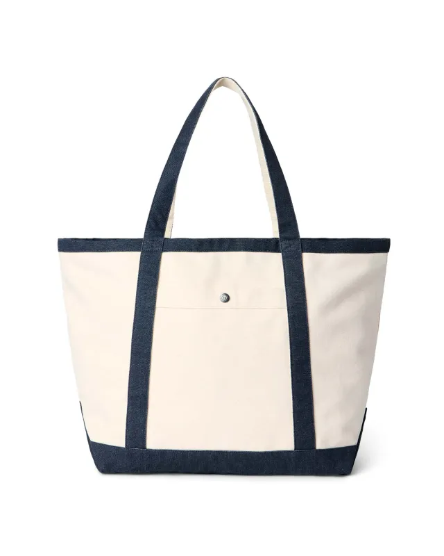 The Schooner Tote in Seeded Natural Chipped Canvas made by Taylor Stitch