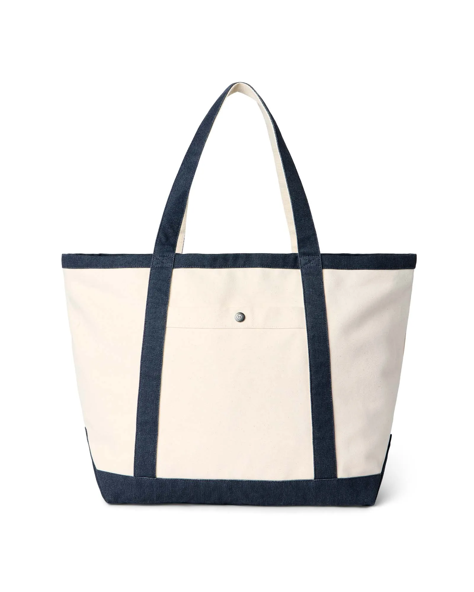 The Schooner Tote in Seeded Natural Chipped Canvas sold by Taylor Stitch