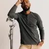 The Heavy Bag Henley in Heather Grey sold by Taylor Stitch