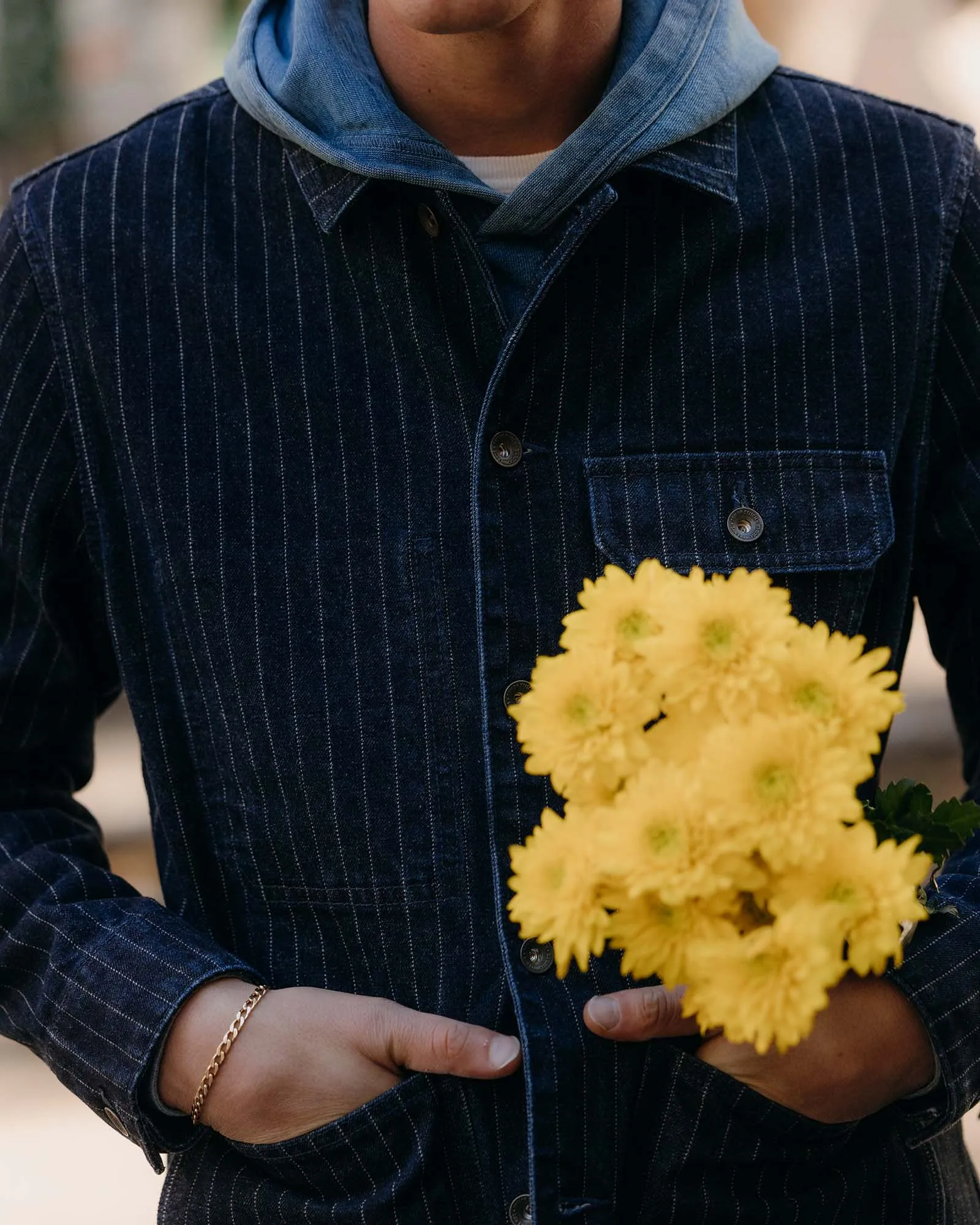 The Fremont Jacket in Rinsed Indigo Dobby Denim sold by Taylor Stitch product image thumbnail 2