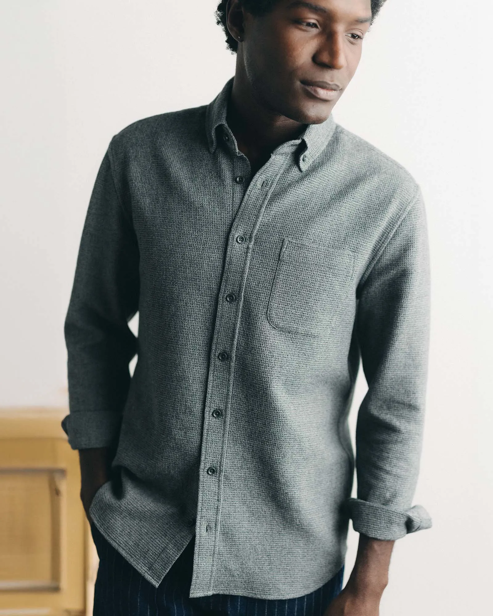 The Jack in Charcoal Twist Waffle sold by Taylor Stitch product image thumbnail 2