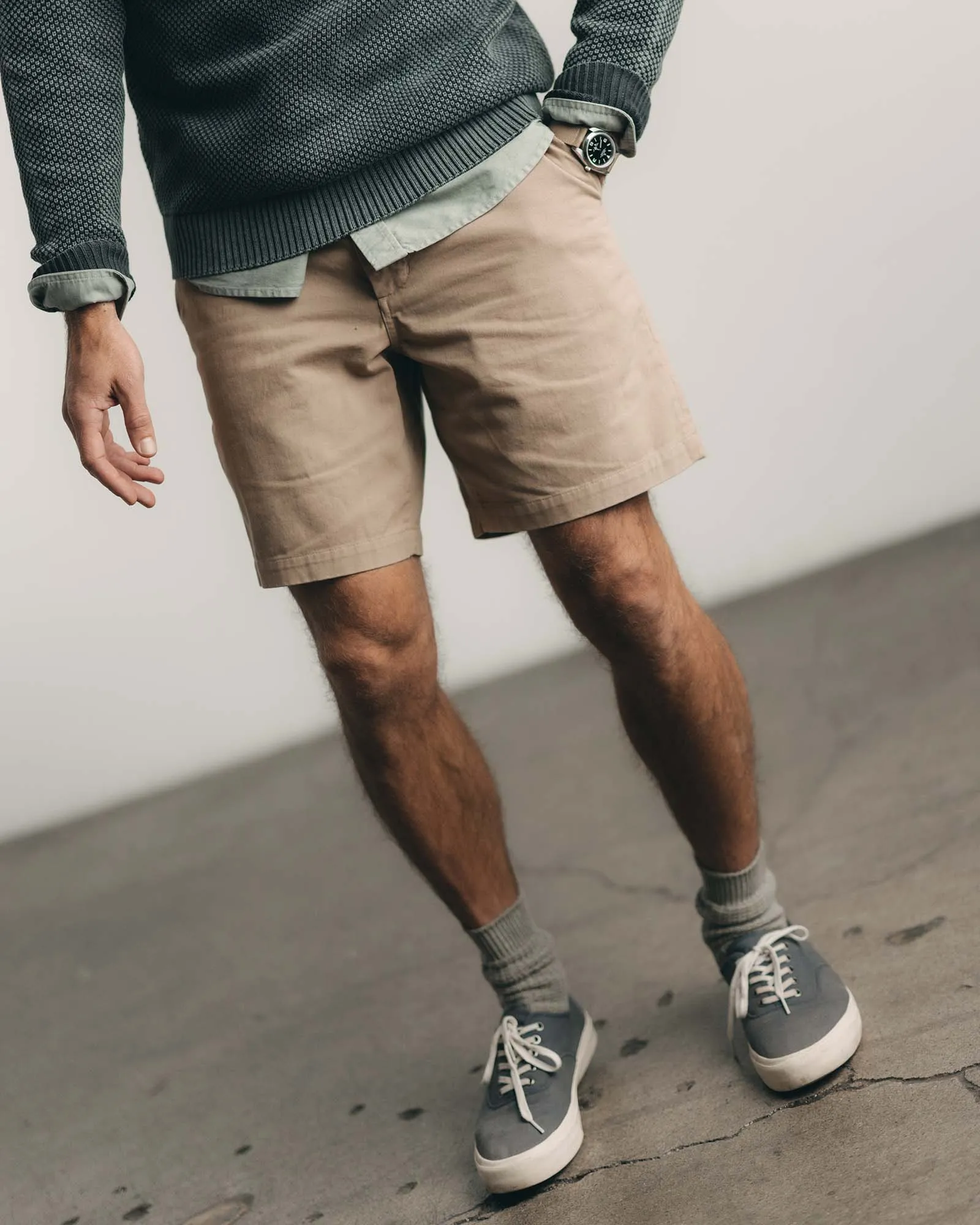 The Foundation Short in Organic Khaki sold by Taylor Stitch product image thumbnail 2