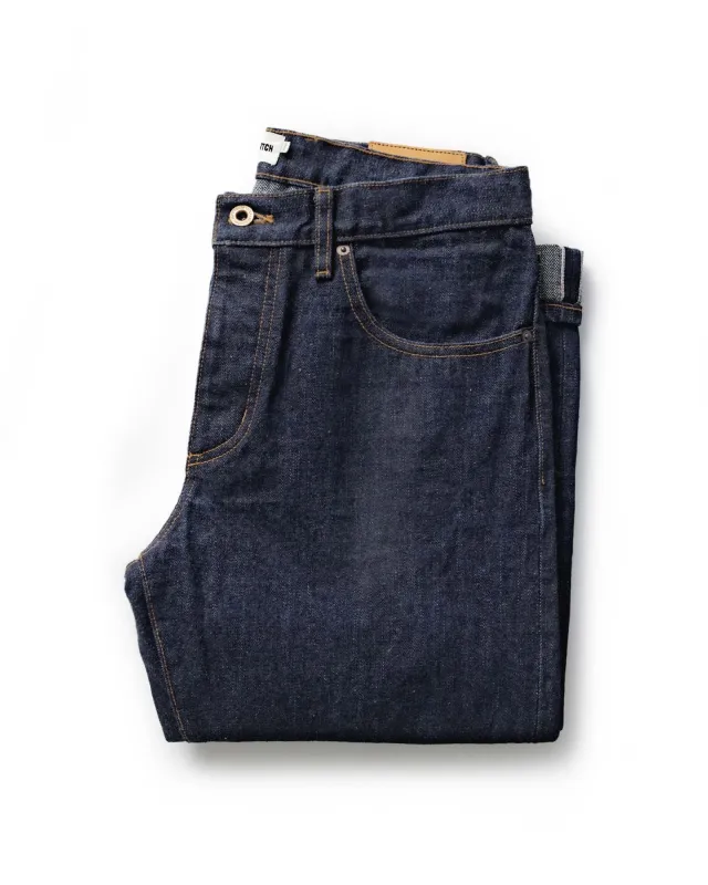 The Straight Jean in Rinsed Yoshiwa Selvedge sold by Taylor Stitch