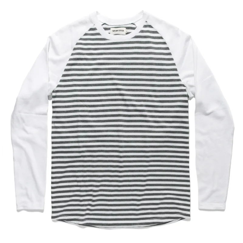 The Triblend Long Sleeve in Charcoal Stripe sold by Taylor Stitch