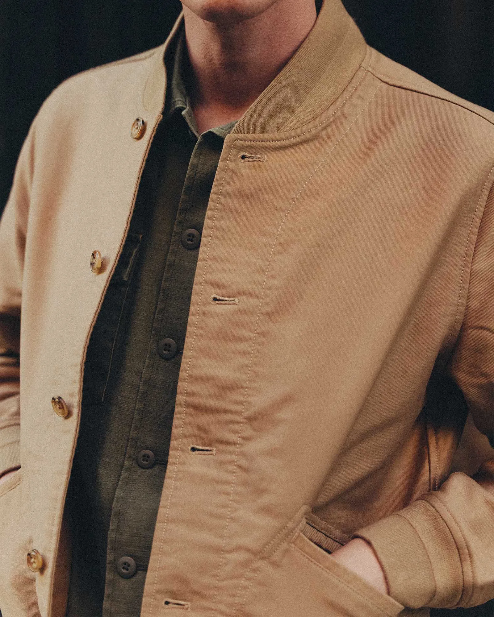 The Clark Bomber in Khaki Bedford Cord sold by Taylor Stitch product image thumbnail 3