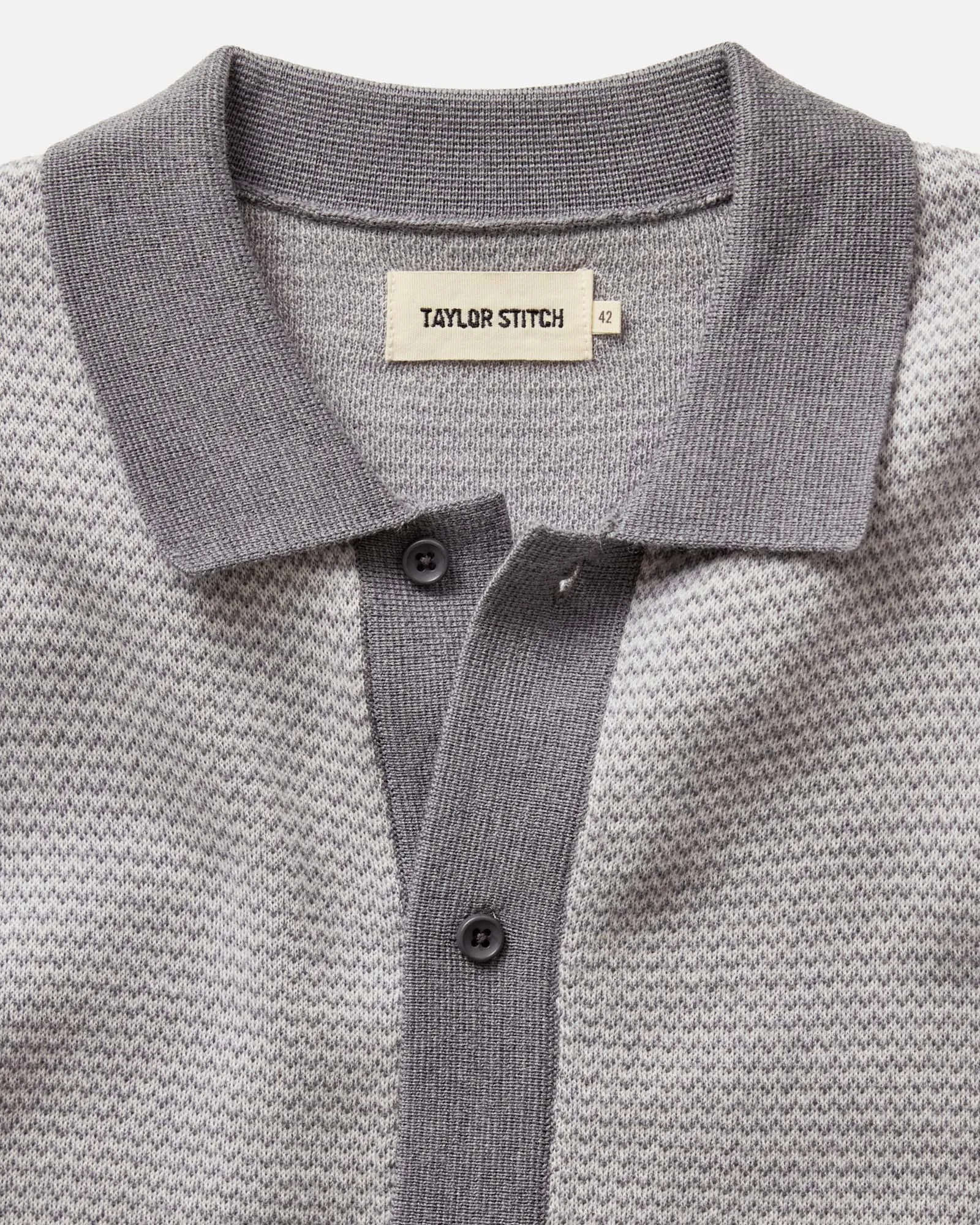 The Nichols Polo in Heather Grey Birdseye Merino sold by Taylor Stitch product image thumbnail 4