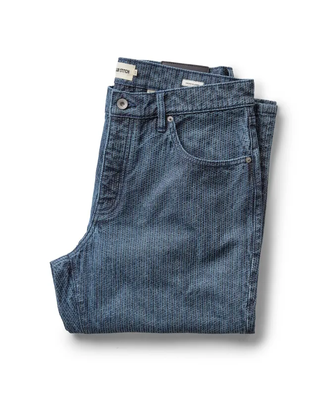 The Democratic Jean in Japanese Washed Indigo Sashiko made by Taylor Stitch