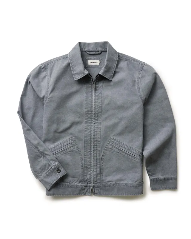 The Shifter Jacket in Dark Grey Pigment Canvas made by Taylor Stitch