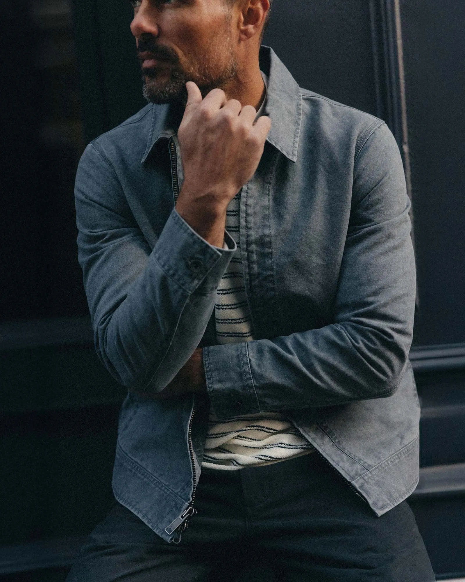 The Shifter Jacket in Dark Grey Pigment Canvas sold by Taylor Stitch product image thumbnail 2