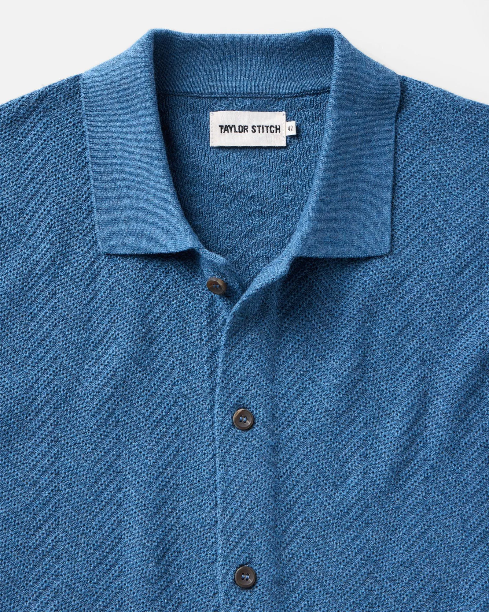 The Button Down Polo in Gulf Stream Herringbone sold by Taylor Stitch product image thumbnail 4