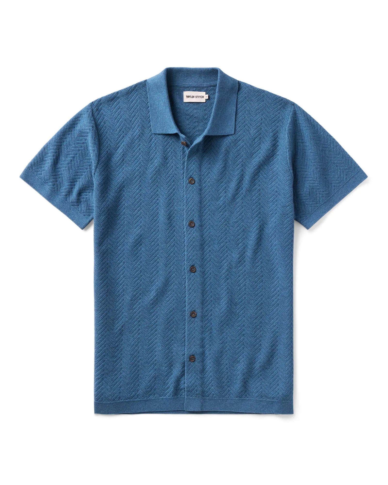 The Button Down Polo in Gulf Stream Herringbone sold by Taylor Stitch