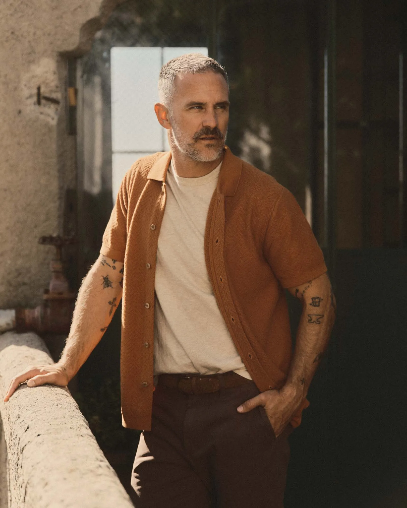 The Button Down Polo in Desert Herringbone sold by Taylor Stitch product image thumbnail 2