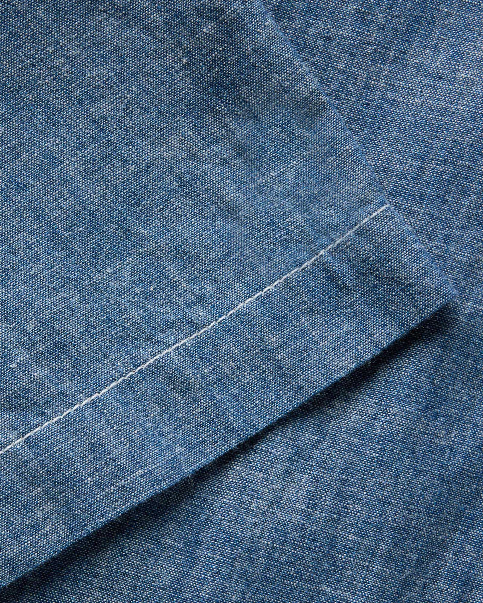 The Short Sleeve Crew Shirt in Washed Indigo Chambray sold by Taylor Stitch product image thumbnail 4