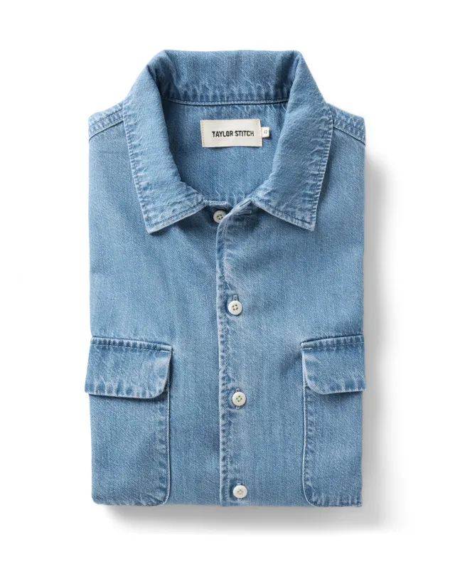 The Shore Shirt in Washed Indigo Twill made by Taylor Stitch
