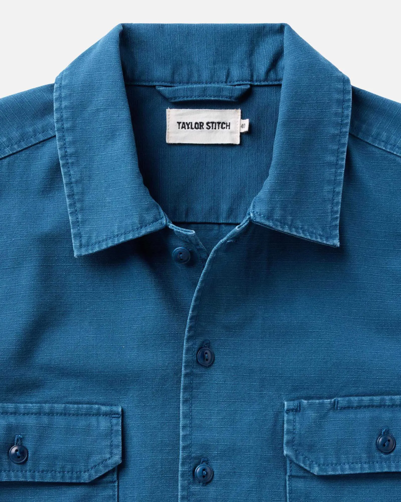 The Short Sleeve Mechanic Shirt in Atlantic Ripstop sold by Taylor Stitch product image thumbnail 5