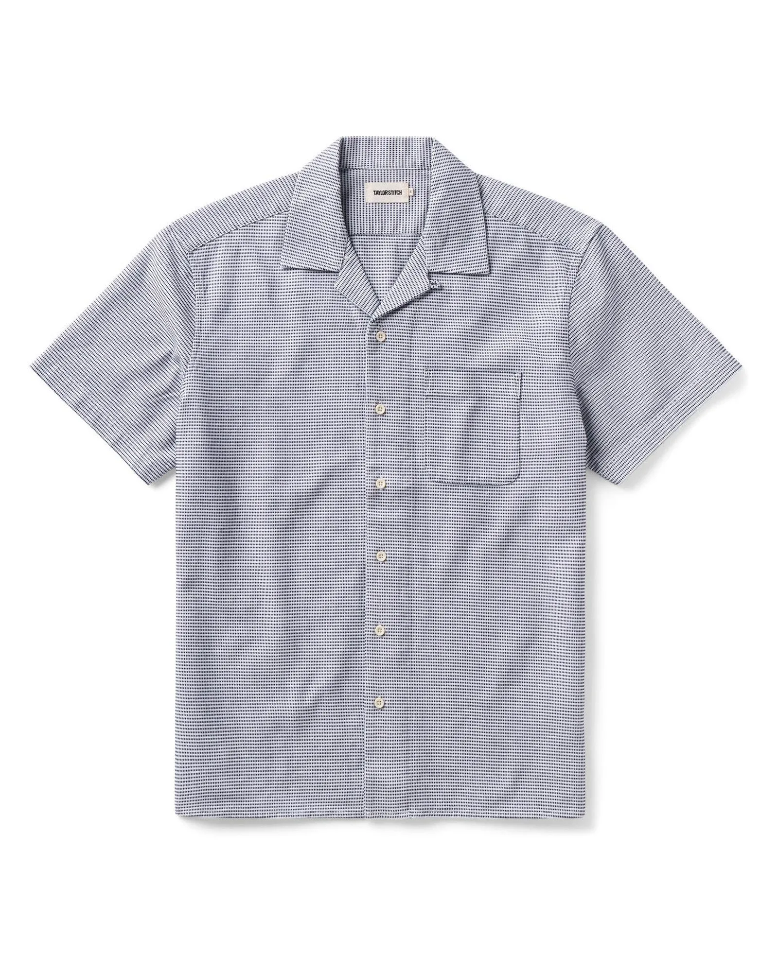 The Hawthorne Shirt in Blue Pin Dot Dobby sold by Taylor Stitch