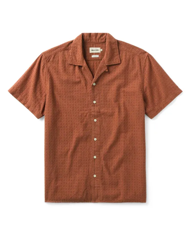 The Davis Shirt in Driftwood Eyelet made by Taylor Stitch