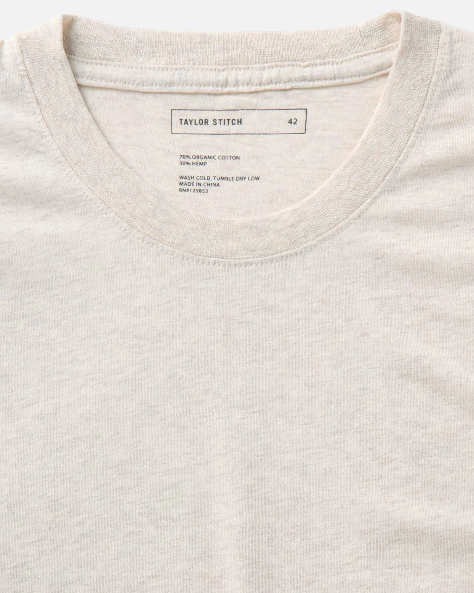 The Cotton Hemp Tee in Heather Oat sold by Taylor Stitch product image thumbnail 4