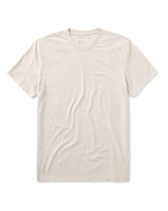 The Cotton Hemp Tee in Heather Oat made by Taylor Stitch