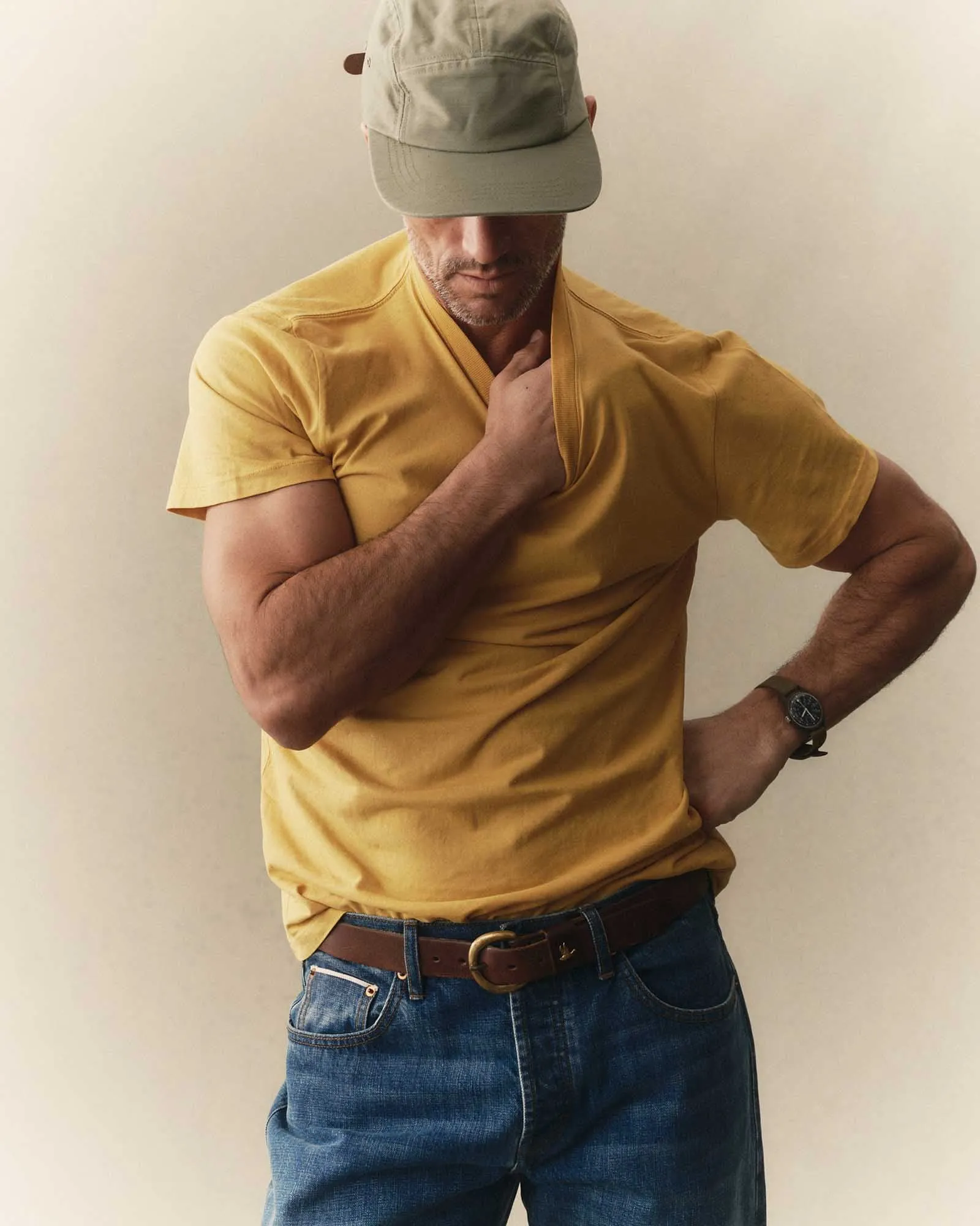 The Cotton Hemp Tee in Goldfinch sold by Taylor Stitch product image thumbnail 2