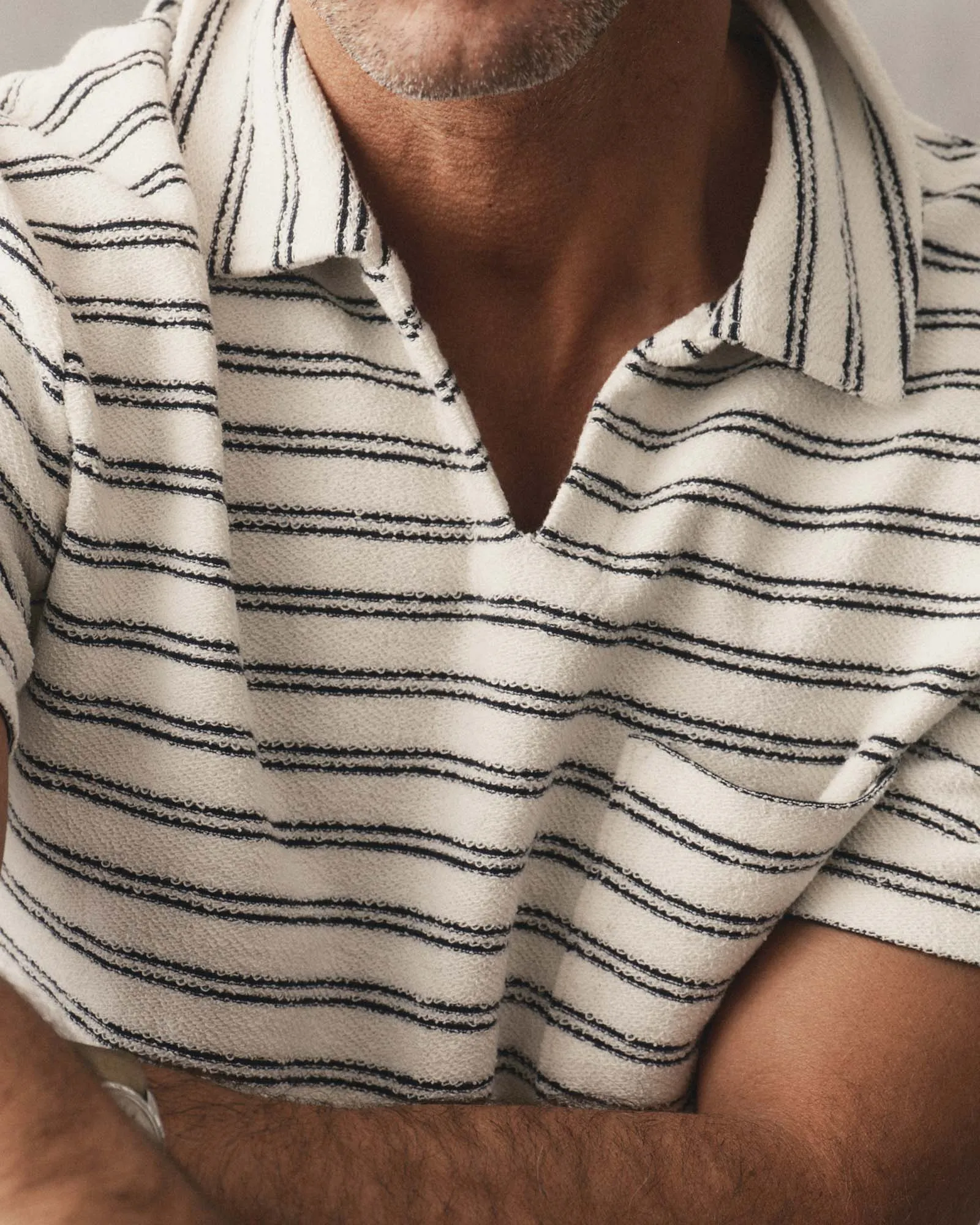 The Meridian Polo in Marine Stripe sold by Taylor Stitch product image thumbnail 2