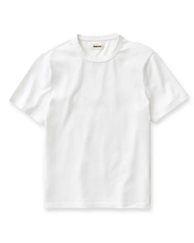 The Organic Cotton Shop Tee in White made by Taylor Stitch