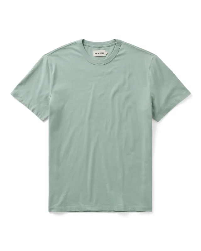 The Regenerative Cotton Tee in Faded Pine made by Taylor Stitch