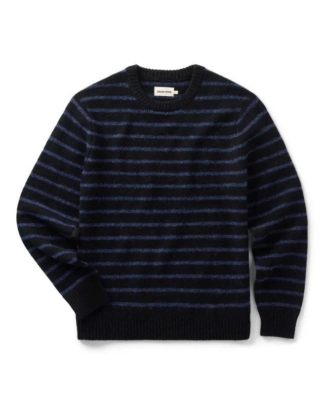 The Eastmoor Sweater in Coal Stripe Wool made by Taylor Stitch