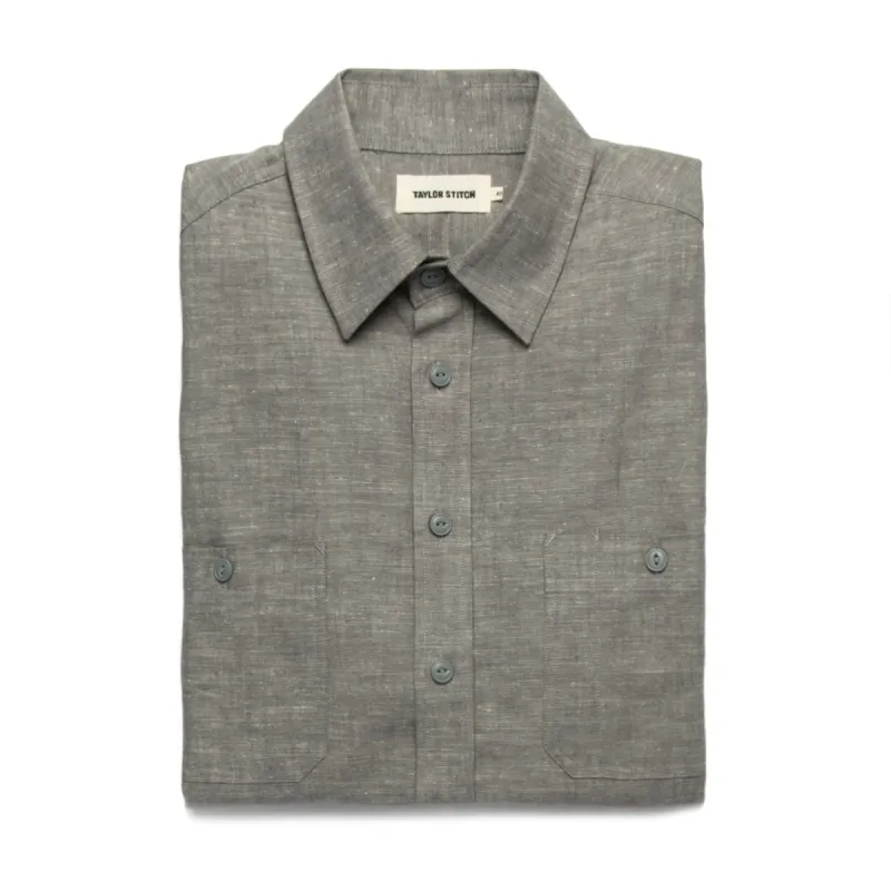 The California in Olive Hemp Chambray sold by Taylor Stitch