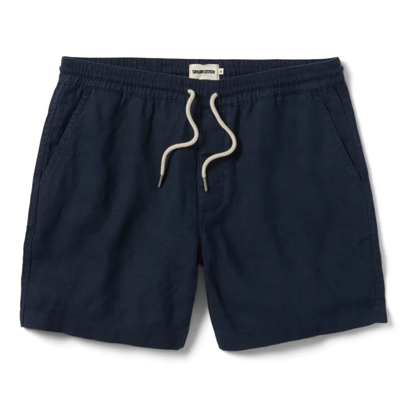 The Apres Short in Navy Hemp sold by Taylor Stitch