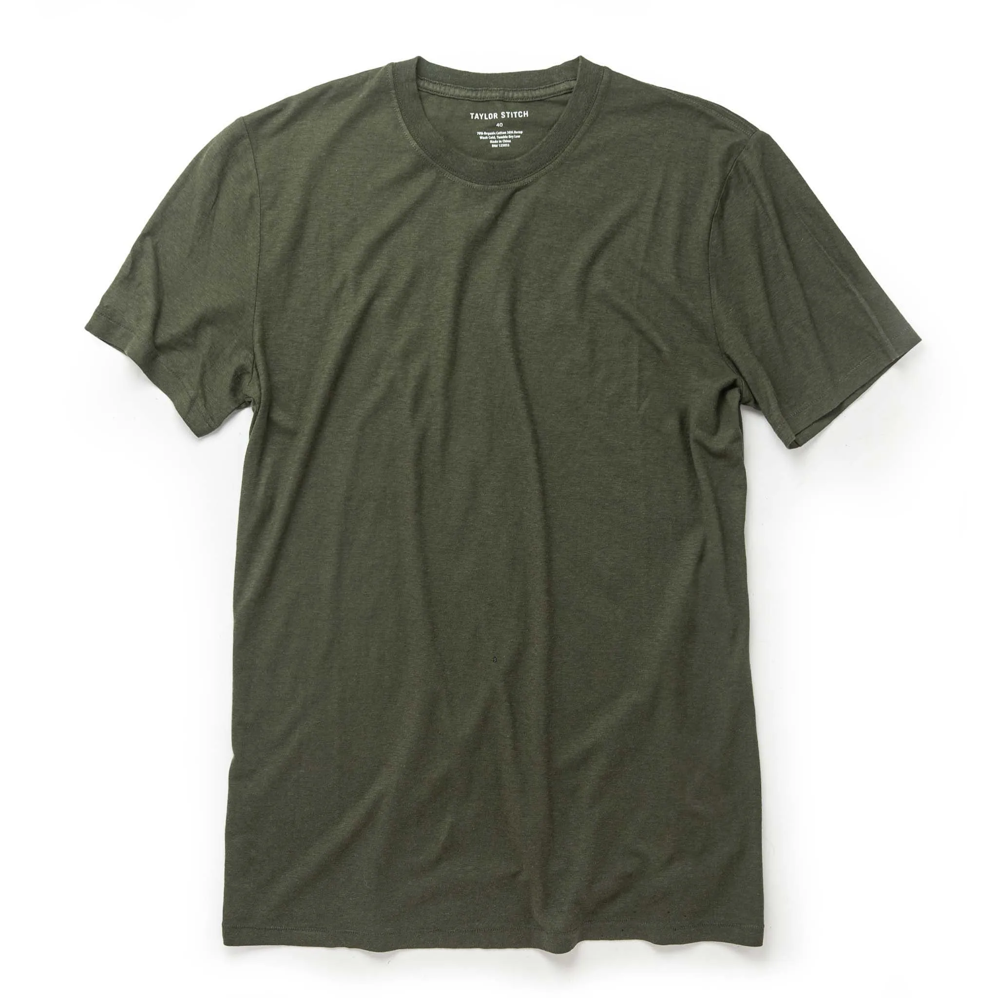 The Cotton Hemp Tee in Forest sold by Taylor Stitch