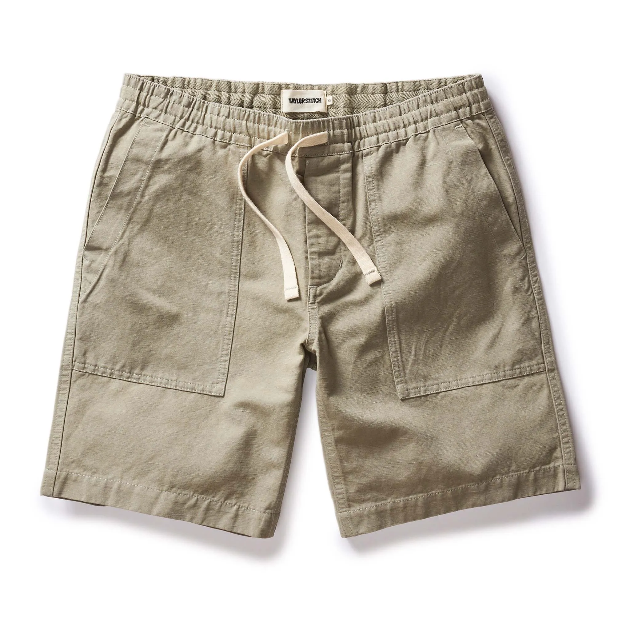 The Apres Trail Short in Light Sage Slub sold by Taylor Stitch
