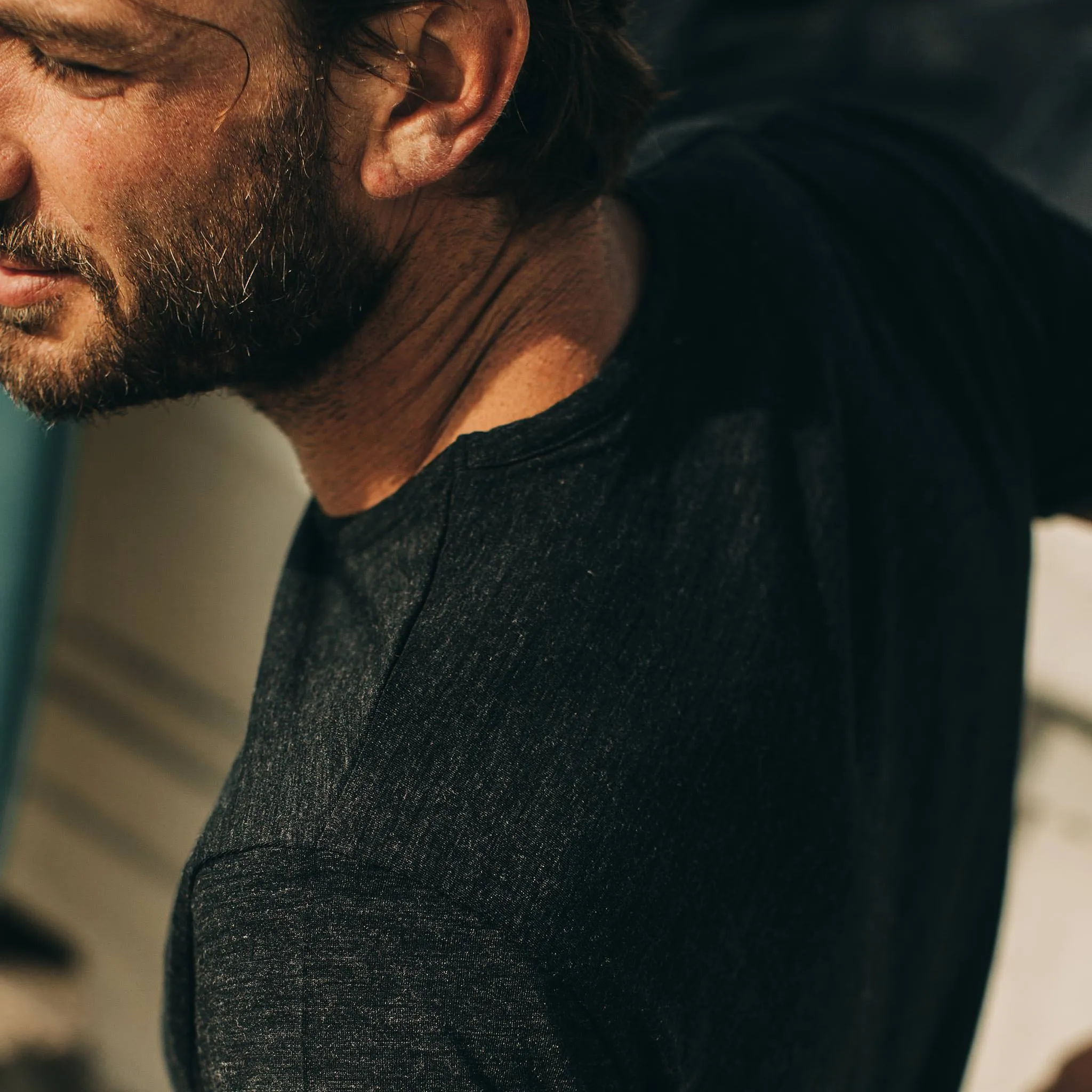 The Merino Tee in Heather Black sold by Taylor Stitch product image thumbnail 2