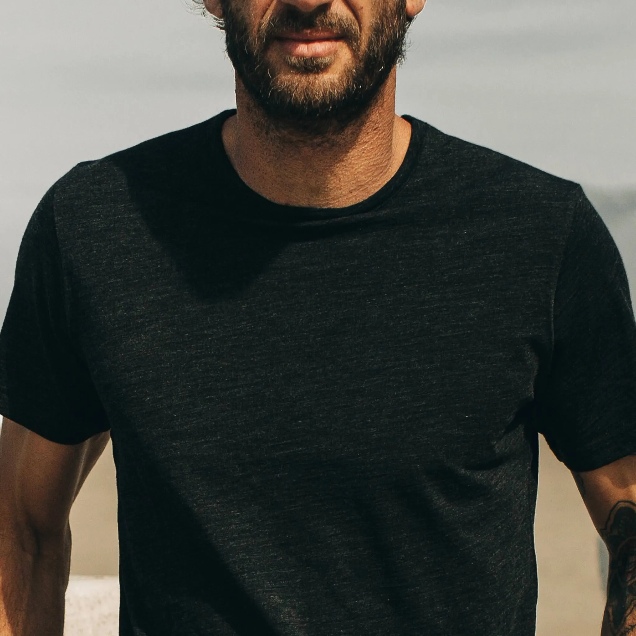 The Merino Tee in Heather Black sold by Taylor Stitch product image thumbnail 3