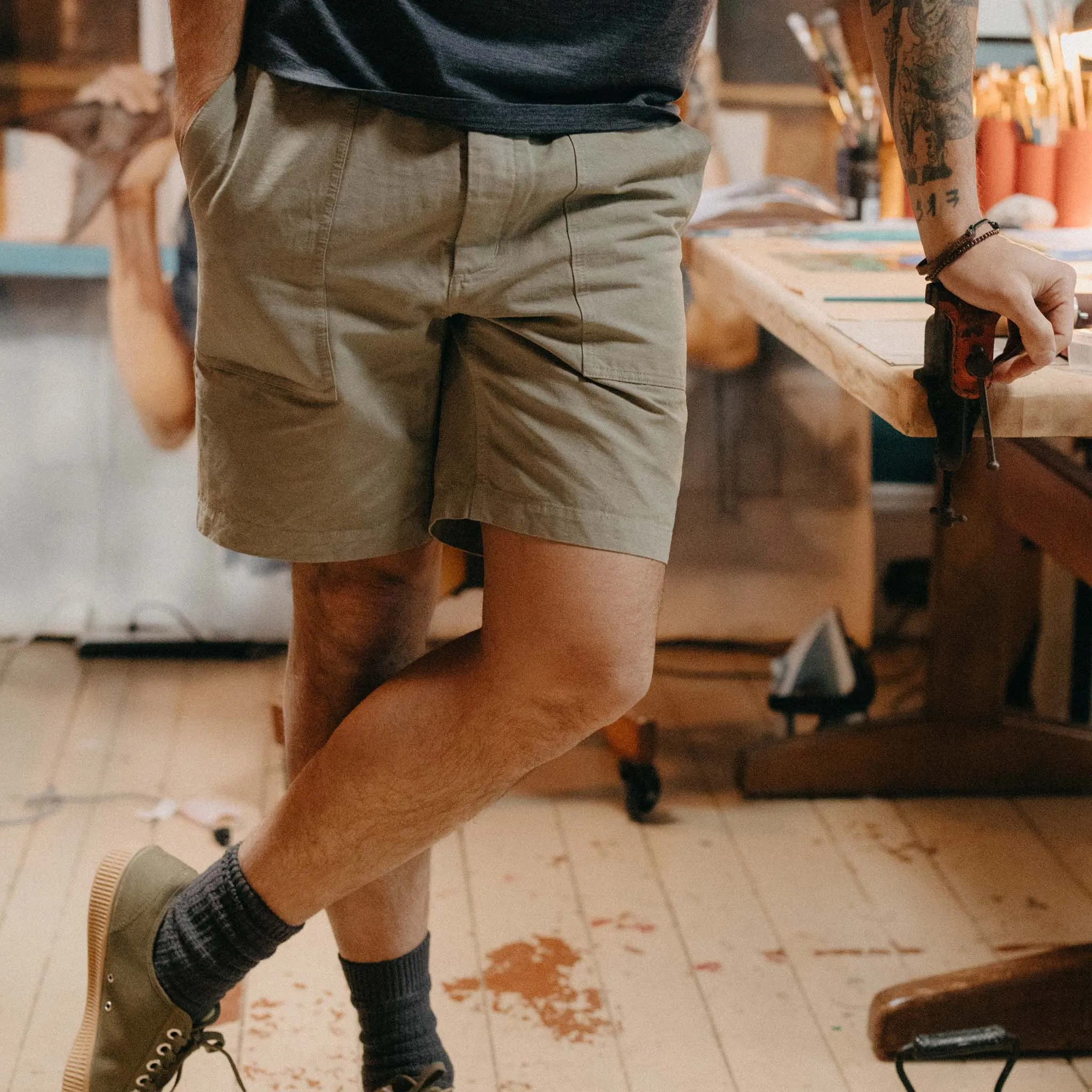 The Apres Trail Short in Light Sage Slub sold by Taylor Stitch product image thumbnail 2