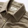 The Utility Shirt in Fatigue Olive French Terry Twill Knit sold by Taylor Stitch