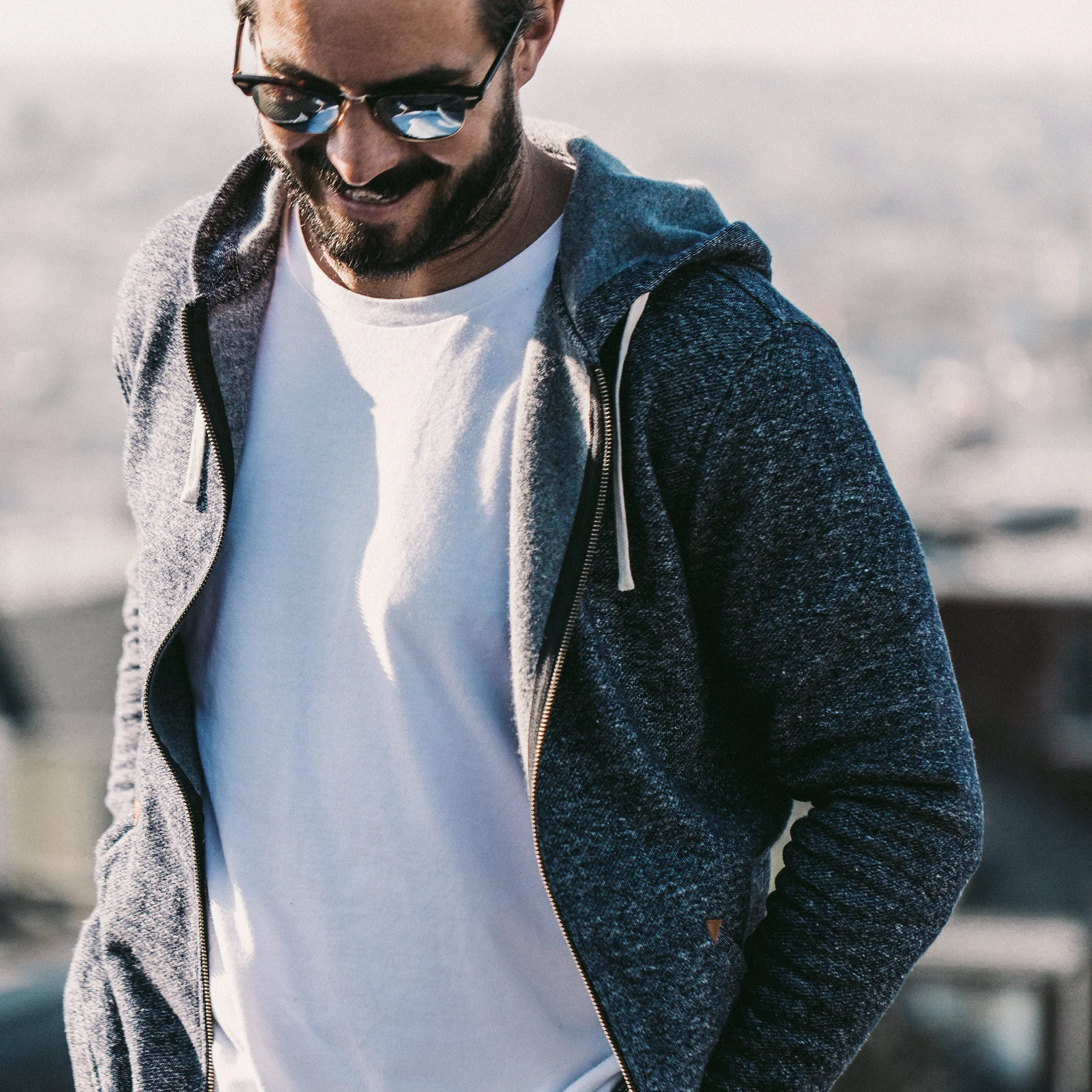 The Après Hoodie in Navy Hemp Fleece sold by Taylor Stitch product image thumbnail 5