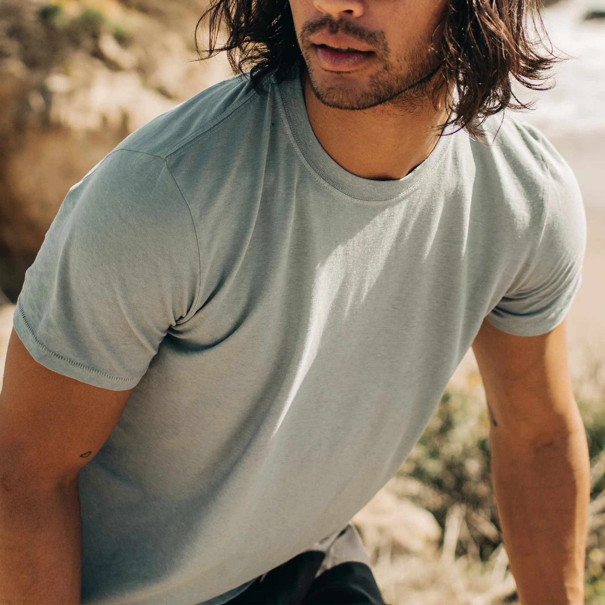 The Cotton Hemp Tee in Ocean sold by Taylor Stitch product image thumbnail 3