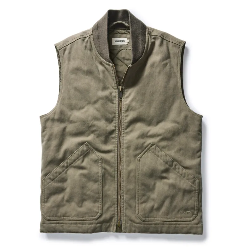 The Workhorse Vest in Stone Boss Duck sold by Taylor Stitch