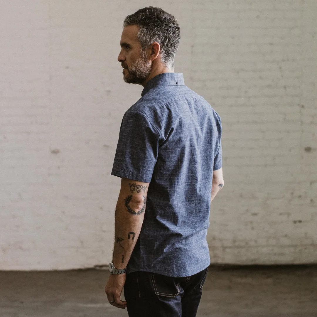 The Short Sleeve Jack in Navy Slub Glen Plaid sold by Taylor Stitch product image thumbnail 5